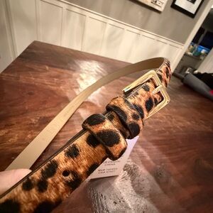 ✨NWT LOFT Leopard Print Belt with Gold Buckle S